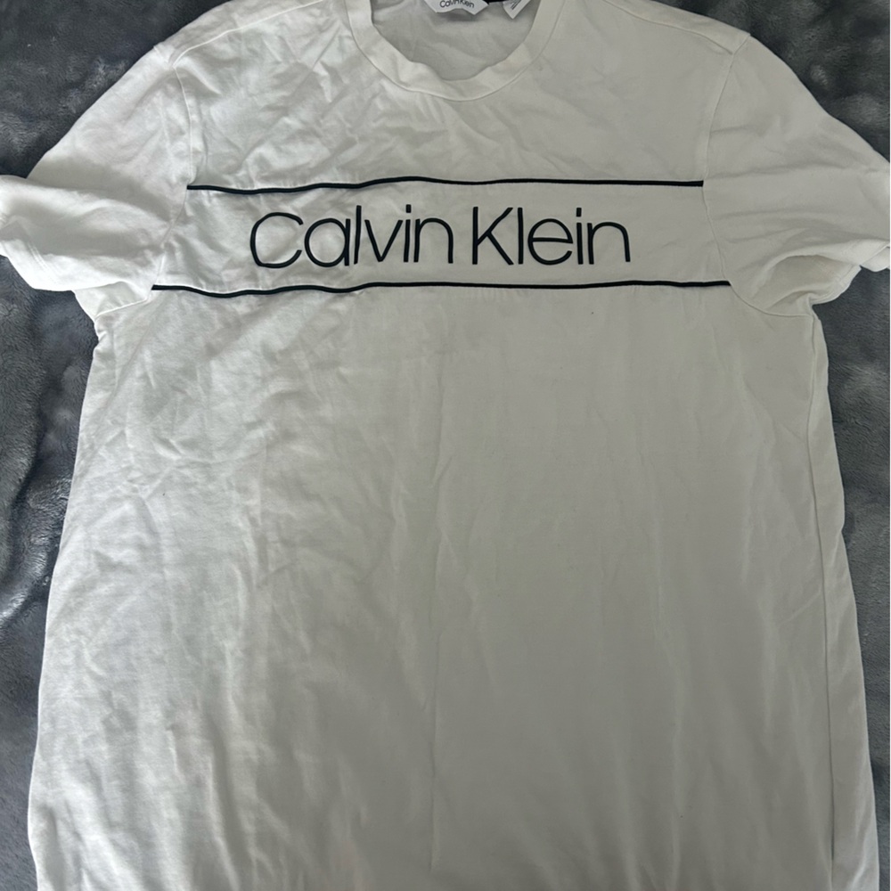 Calvin Klein White Tee with Black Logo